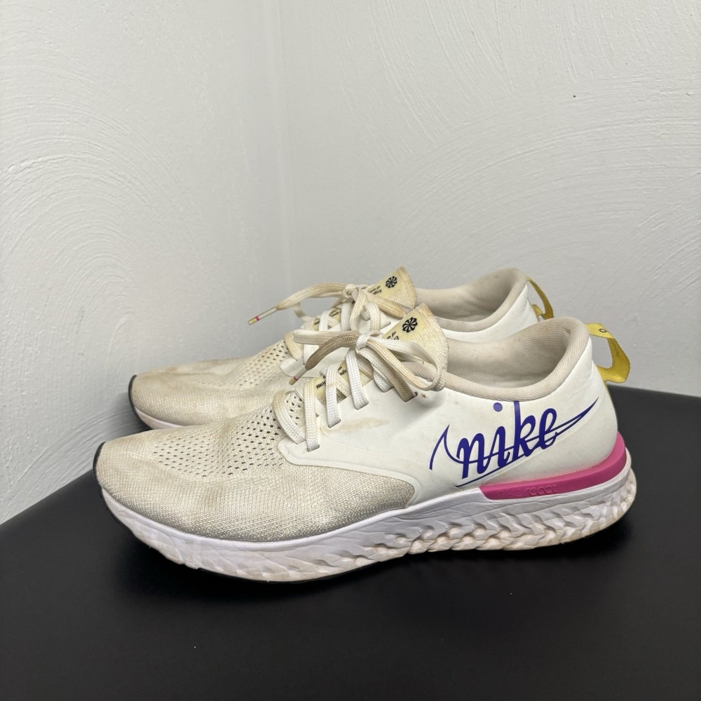 Nike‎ Odyssey React Flyknit 2 JDI Shoes Womens Size 8.5 Summit White Sneakers